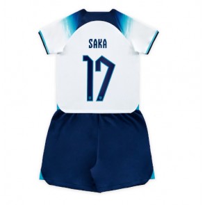 England Bukayo Saka #17 Hjemmebanesæt Børn VM 2022 Kort ærmer (+ korte bukser)